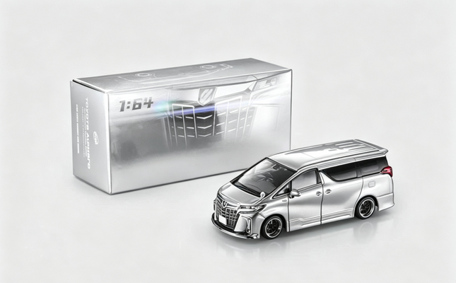 [Pre-Order] 1:64 MODEL MODEL Toyota Alphard customized Version Liquid Metallic Silver（8.14）