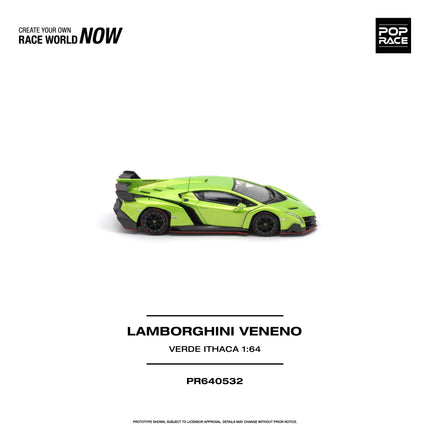 [Pre-Order] 1:64 POP Race PR640532 LAMBORGHINI VENENO VERDE ITHACA（10.26）