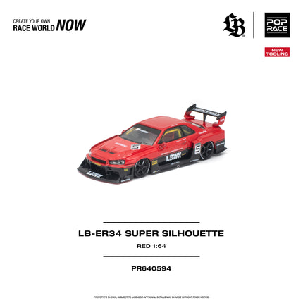 [Pre-Order] 1:64 POP Race PR640594 LB-ER34 SUPER SILHOUETTE RED(10.12)