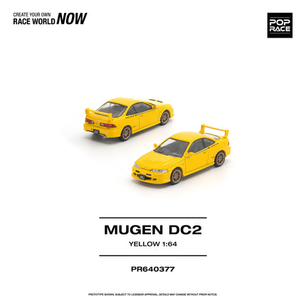 1:64 POP Race Diecast Model Car MUGEN DC2 YELLOW