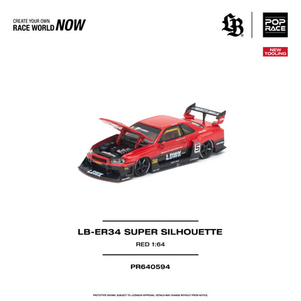 [Pre-Order] 1:64 POP Race PR640594 LB-ER34 SUPER SILHOUETTE RED(10.12)