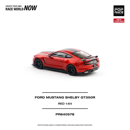 [Pre-Order] 1:64 POP Race Diecast Model Car FORD MUSTANG SHELBY GT350R RACE RED