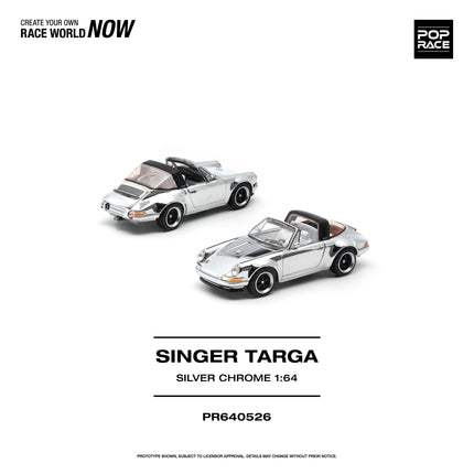 [Pre-Order] 1:64 POP Race PR640526 SINGER TARGA SILVER CHROME（8.10）