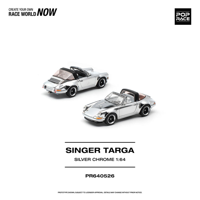 [Pre-Order] 1:64 POP Race PR640526 SINGER TARGA SILVER CHROME（8.10）