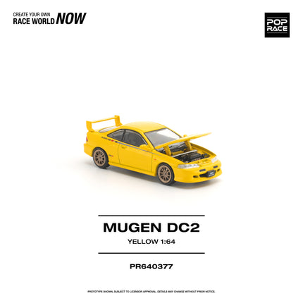 1:64 POP Race Diecast Model Car MUGEN DC2 YELLOW