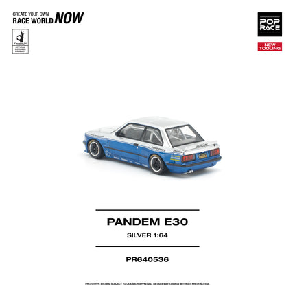 [預訂] 1:64 POP Race PANDEM E30 銀色 全新模具