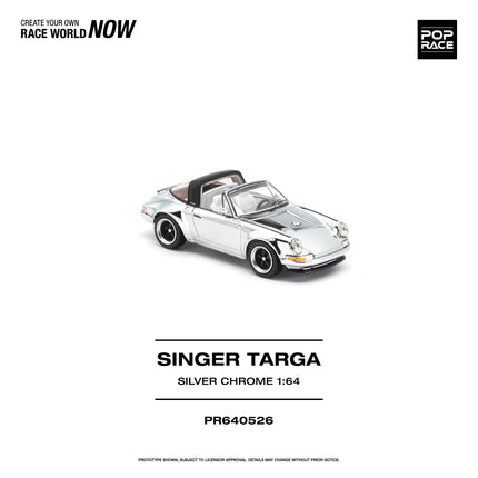 [Pre-Order] 1:64 POP Race PR640526 SINGER TARGA SILVER CHROME（8.10）