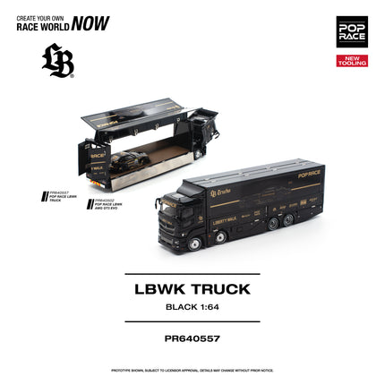 [Pre-Order] 1:64 POP Race LBWK TRUCK BLACK NEW TOOLING (8.3)