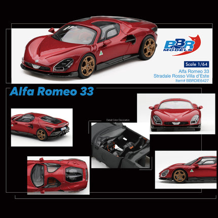 [Pre-Order] BBR Models Alfa Romeo 33 Stradale Rosso Villa d'Este（9.21）