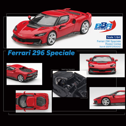 [Pre-Order] BBR Models Ferrari 296 Speciale Rosso Corsa （8.4）