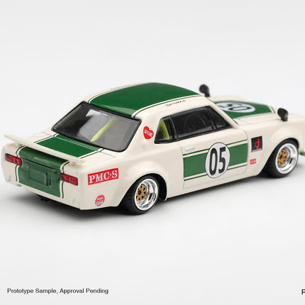 [Pre-Order]  1/64 Mini GT  Nissan Skyline LB-WORKS "HAKOSUKA" White / Green  (8.3)