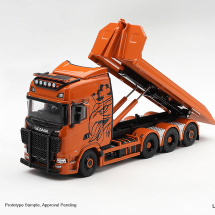 [Pre-Order]  1/64 Mini GT Scania 770S B8x4NA Hooklift Flatbed Orange（10.12）