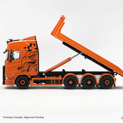 [Pre-Order]  1/64 Mini GT Scania 770S B8x4NA Hooklift Flatbed Orange（10.12）