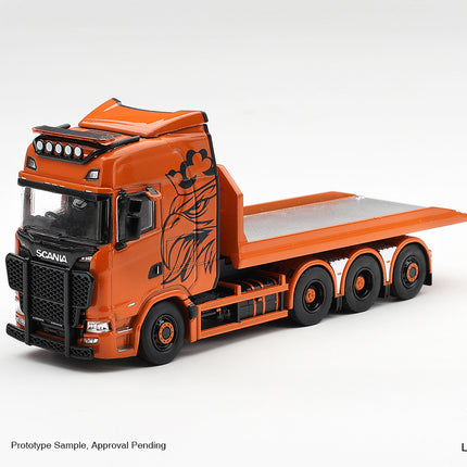 [Pre-Order]  1/64 Mini GT Scania 770S B8x4NA Hooklift Flatbed Orange（10.12）