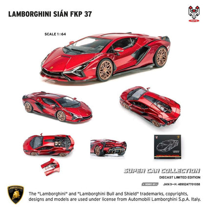 1/64 HH Collectibles Lamborghini Sian Fkp 37 (Red)