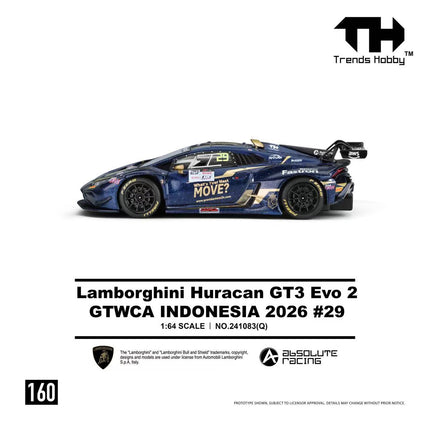 [Pre-Order] Trends Hobby 1:64-Lamborghini Huracan GT3 EVO2 - GTWCA Indonisia 2026 #29（9.3）