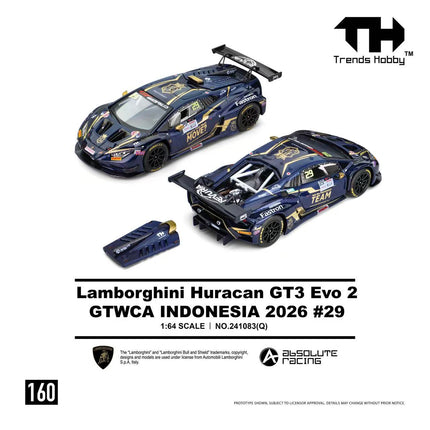 [Pre-Order] Trends Hobby 1:64-Lamborghini Huracan GT3 EVO2 - GTWCA Indonisia 2026 #29（9.3）