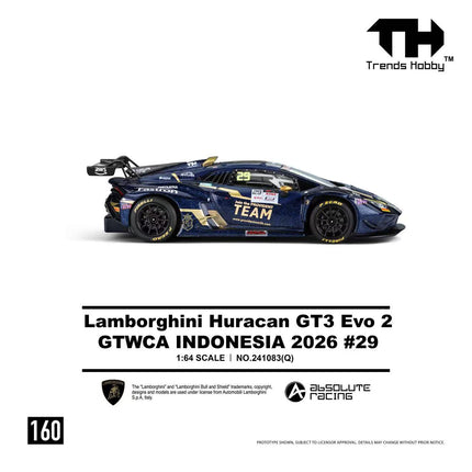 [Pre-Order] Trends Hobby 1:64-Lamborghini Huracan GT3 EVO2 - GTWCA Indonisia 2026 #29（9.3）