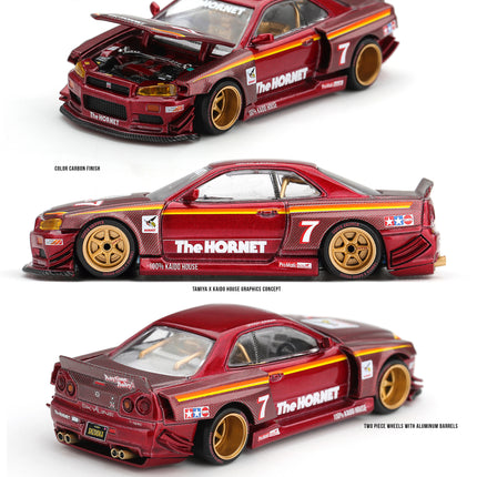 [Pre-Order]  1/64 Mini GT Nissan Skyline GT-R (R34) TAMIYA x KAIDO HOUSE "The Hornet" V2（9.21）