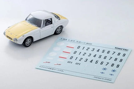 TOMYTEC Diecast Model Car LV-215b 1965 Toyota Sports 800 Custom 
Color (White/Yellow)